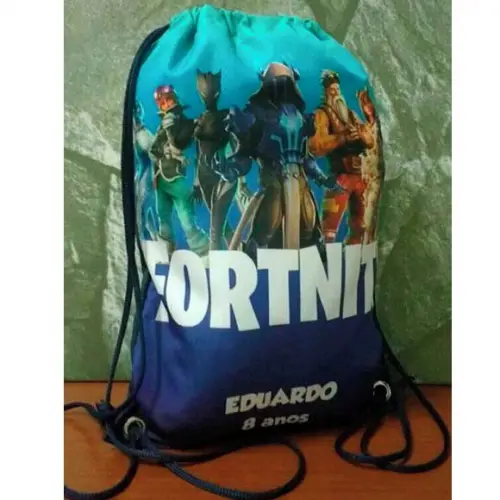 Sacochila Mochilinha Mochila Sacolinha Fortnite 25x35cm