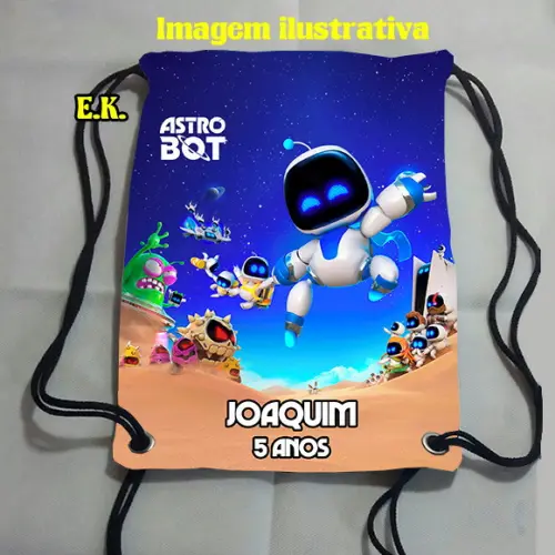 Mochilinha Mochila Sacochila  sacolinha  Astro Bot 18x28cm (peque
