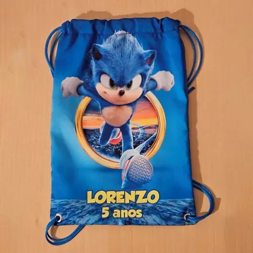 Mochilinha Mochila Sacolinha Sacochila Sonic 18x28cm (pequeno)