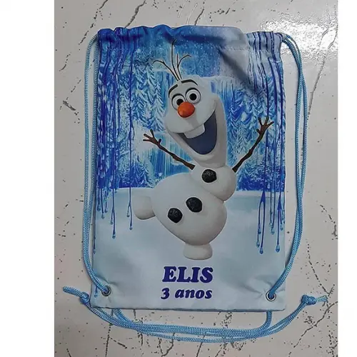 Mochilinha sacolinha sacochila mochila  Olaf Frozen 18x28cm