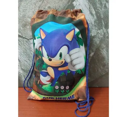 Mochilinha Sacolinha Mochila Sacochila Sonic 18x28cm (pequeno)