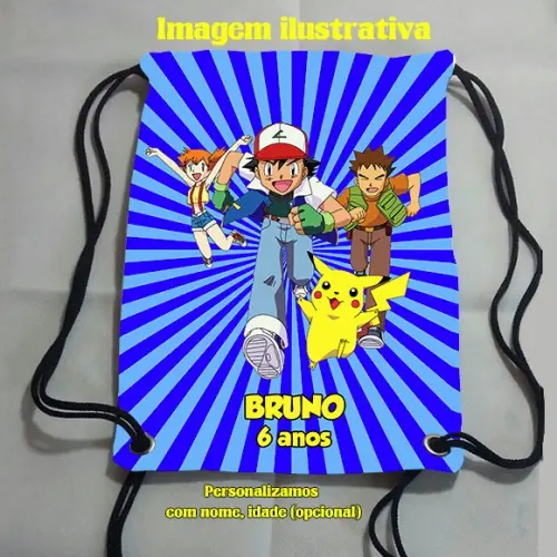 Sacochila Sacolinha Mochilinha Mochila Pokémon 18x28cm