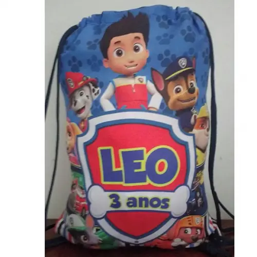 Mochilinha mochila sacochila sacolinha Patrulha Canina 18x28cm (pequeno)