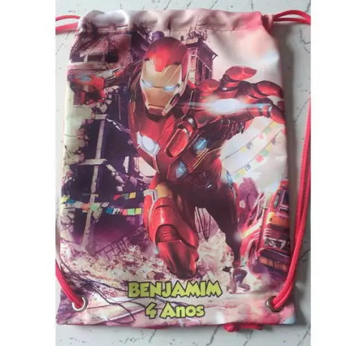 Mochilinha Mochila Sacochila Sacolinha  Homem de Ferro 18x28cm