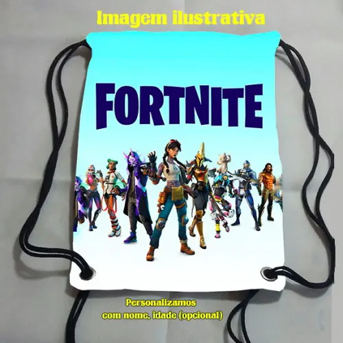 Mochila Sacochila Sacolinha Mochilinha Fortnite 18x28cm (pequeno)