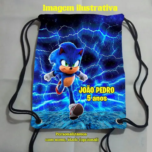 Mochila Sacochila Sacolinha Mochilinha  Sonic 18x28cm