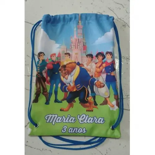 Mochila Mochilinha Sacochila Sacolinha Príncipes 18x28cm