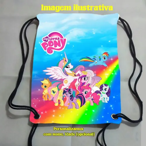 Mochila Mochilinha Sacolinha Sacochila  My Little Pony 18x28cm