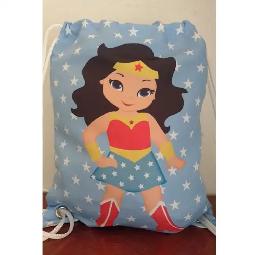 Mochilinha Mochila Sacolinha Sacochila Mulher Maravilha Cut 18x28cm