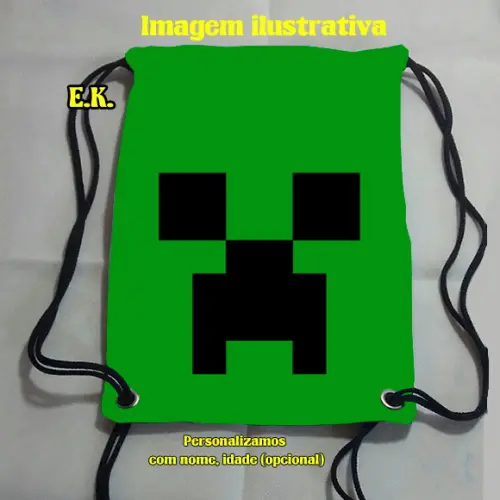 Mochilinha Mochila Sacochila Sacolinha Minecraft 18x28cm (pequeno)
