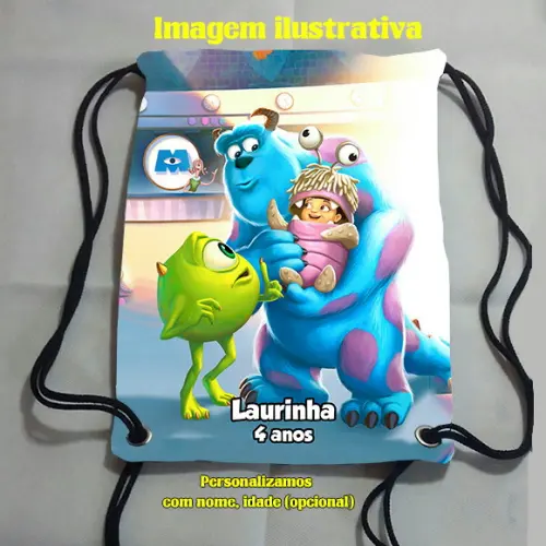 Mochilinha Mochila Sacochila Sacolinha Monstros S.A 18x28cm