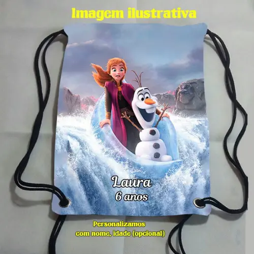 Mochila Mochilinha Sacolinha Sacochila Frozen 18x28cm