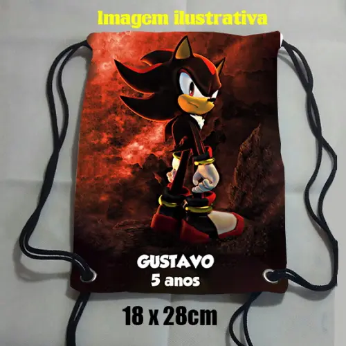 Mochila Mochilinha Sacochila Sacolinha Shadow Sonic 18x28cm
