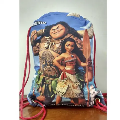 Mochila mochilinha sacolinha sacochila  Moana 18x28cm (pequeno)