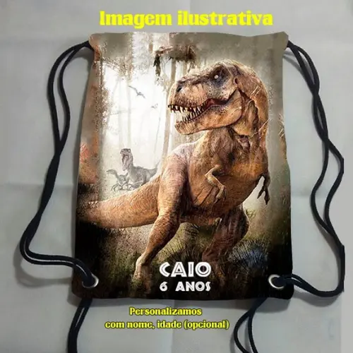 Mochila Mochilinha Sacochila Sacolinha Dinossauro 25x35cm