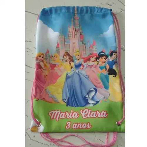 Mochila Mochilinha Sacolinha Sacochila Princesas 18x28cm