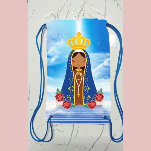 Mochila Mochilinha Sacochila Nossa Senhora Aparecida 18x28cm (pequeno)