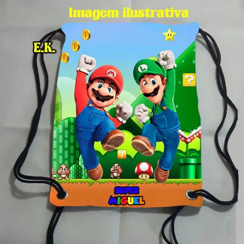 Mochila Mochilinha Sacochila Super Mario 18x28cm (pequeno)