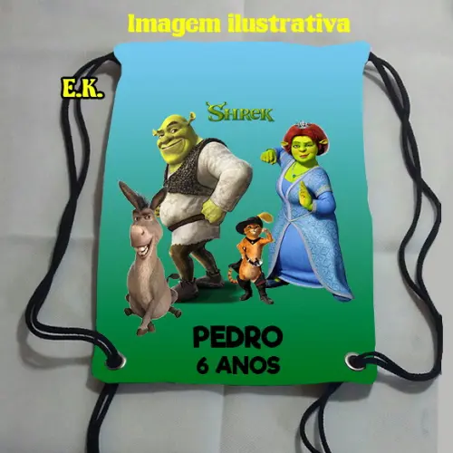 Mochilinha mochila sacochila sacolinha Shrek 18x28cm (pequeno)