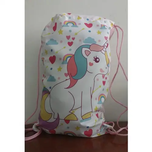 Mochilinha sacolinha  Unicórnio 18x28cm