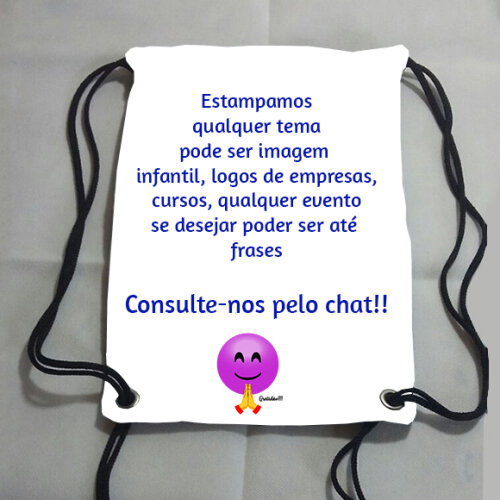 Mochilinha Sacolinha Sacochila Mochila saco personalizada Unicór