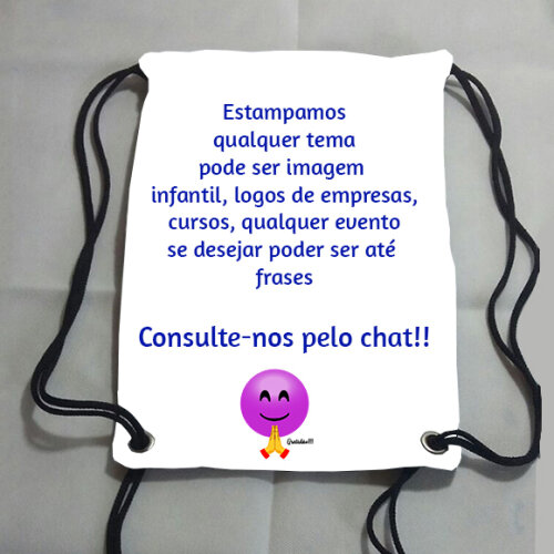 Mochilinha Mochila tipo saco Sacochila Sacolinha personalizada Br