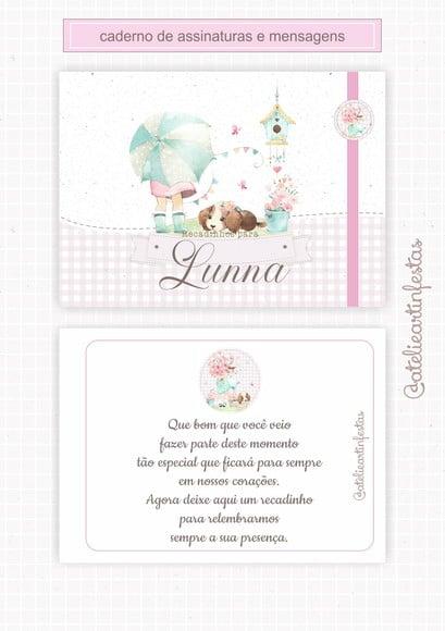 Caderno de Mensagem Menina Floral