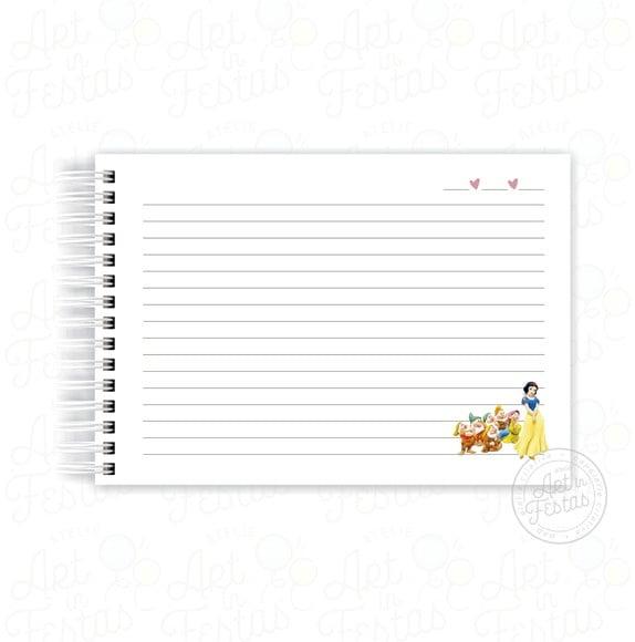Caderno de Mensagens Branca de Neve