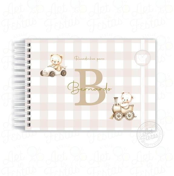 Caderno de Mensagens Monograma Ursinho