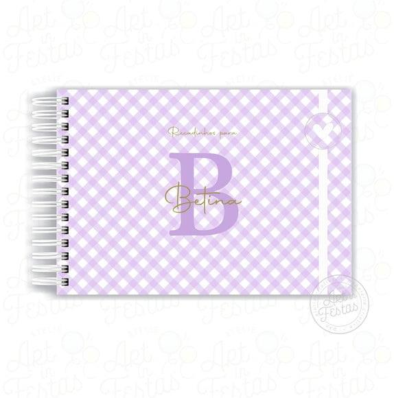Caderno de Mensagens Monograma Lilás
