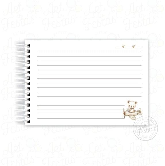 Caderno de Mensagens Monograma Ursinho