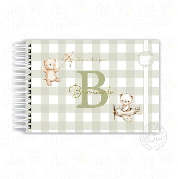 Caderno de Mensagens Monograma Ursinho