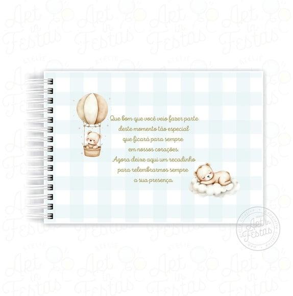 Caderno de Mensagens Monograma Ursinho