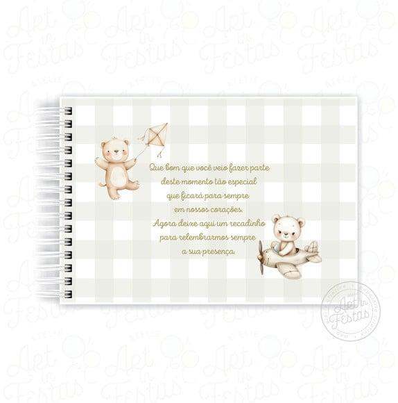 Caderno de Mensagens Monograma Ursinho