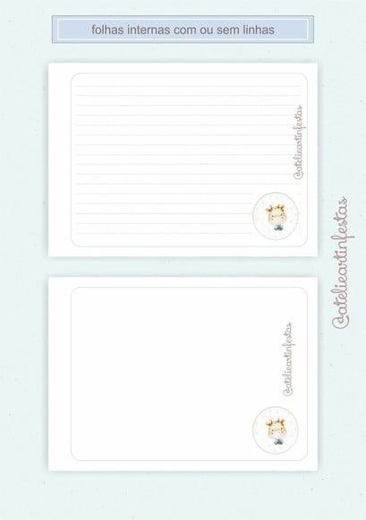 Caderno de Mensagens Girafinha