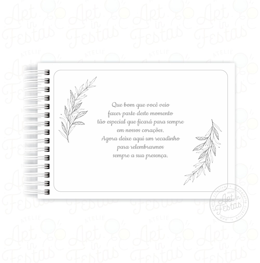 Caderno de Assinaturas Monograma Cinza