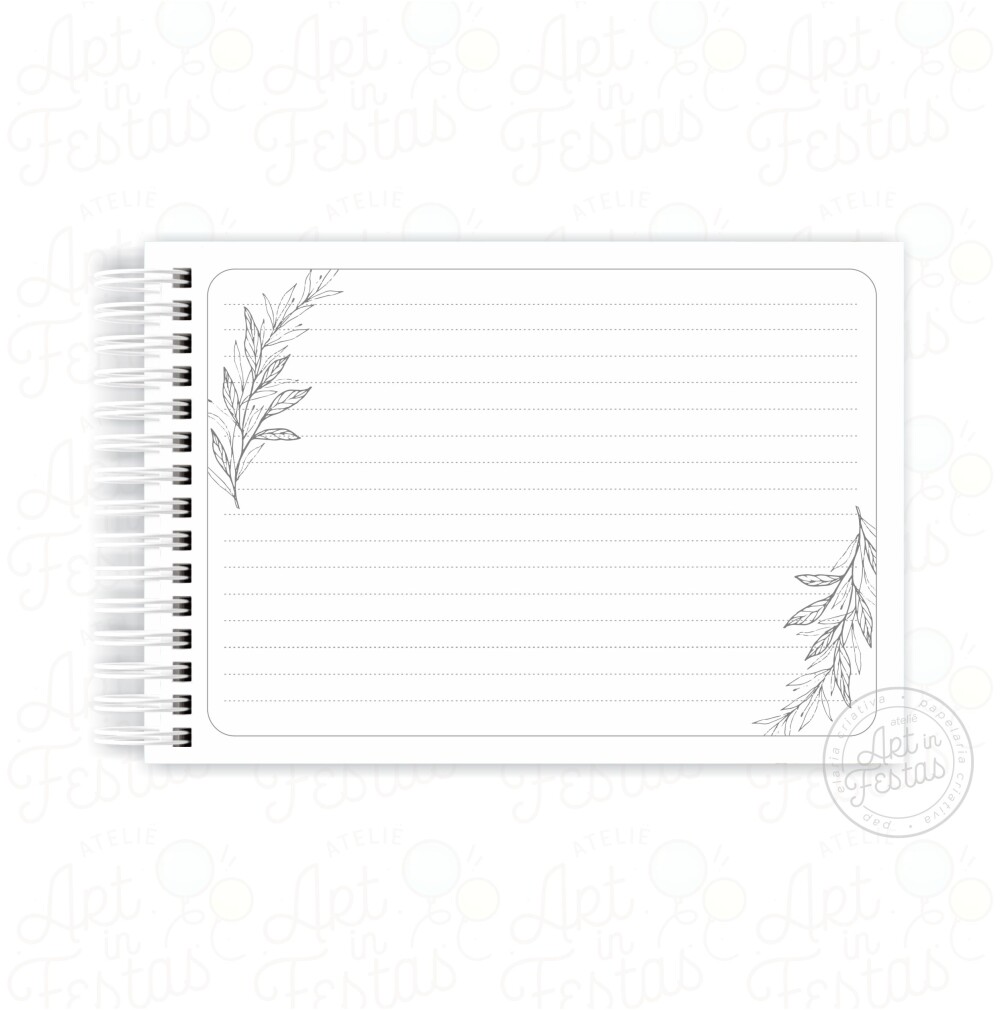 Caderno de Assinaturas Monograma Cinza