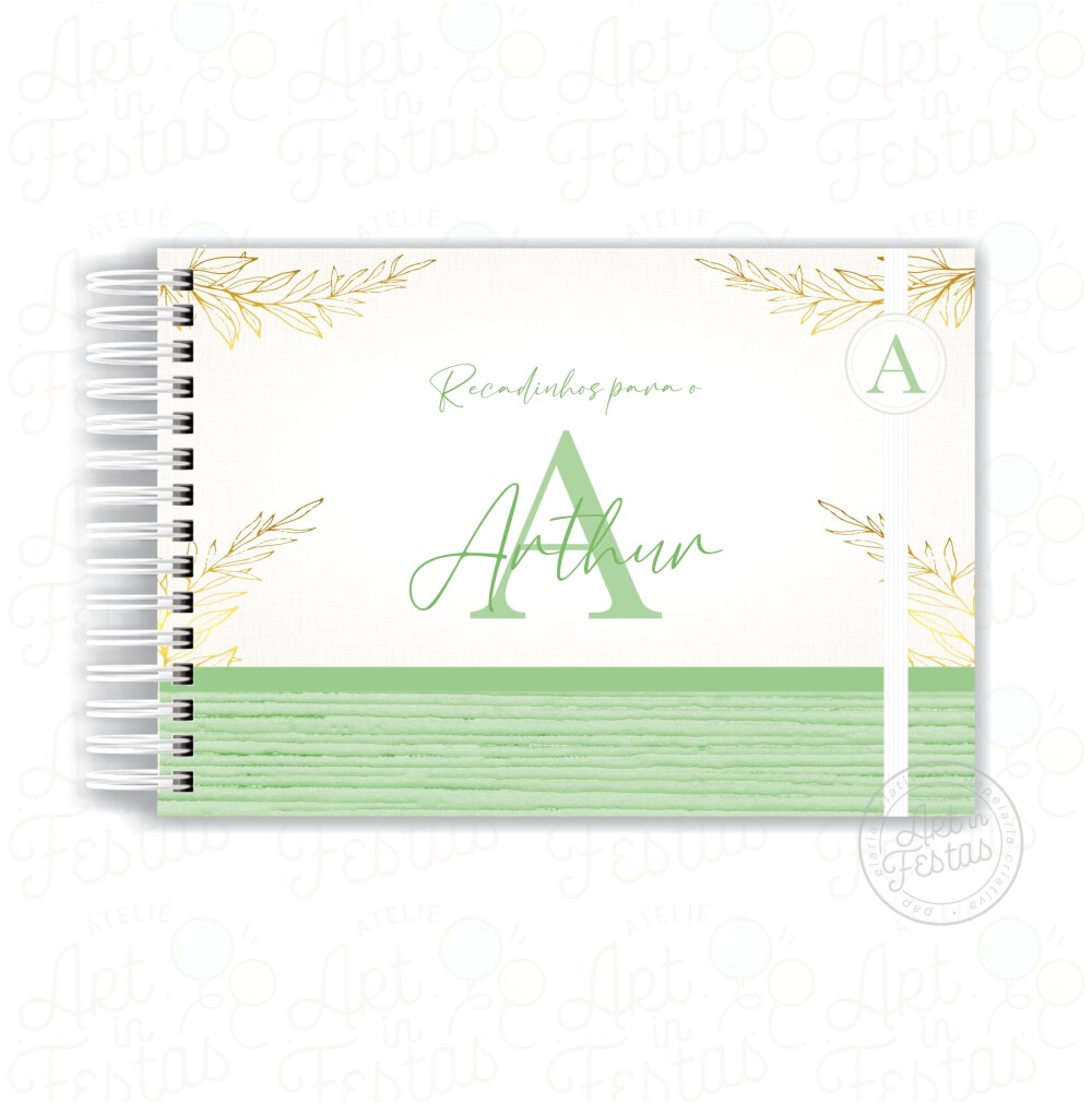 Caderno de Assinaturas Monograma Verde