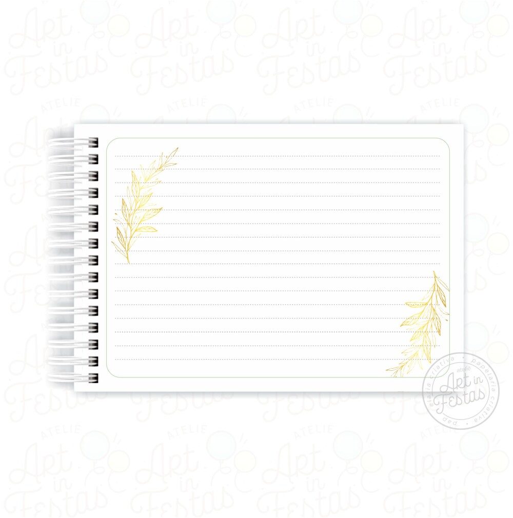 Caderno de Assinaturas Monograma Verde