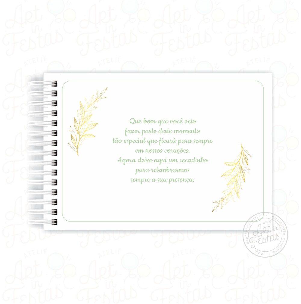 Caderno de Assinaturas Monograma Verde