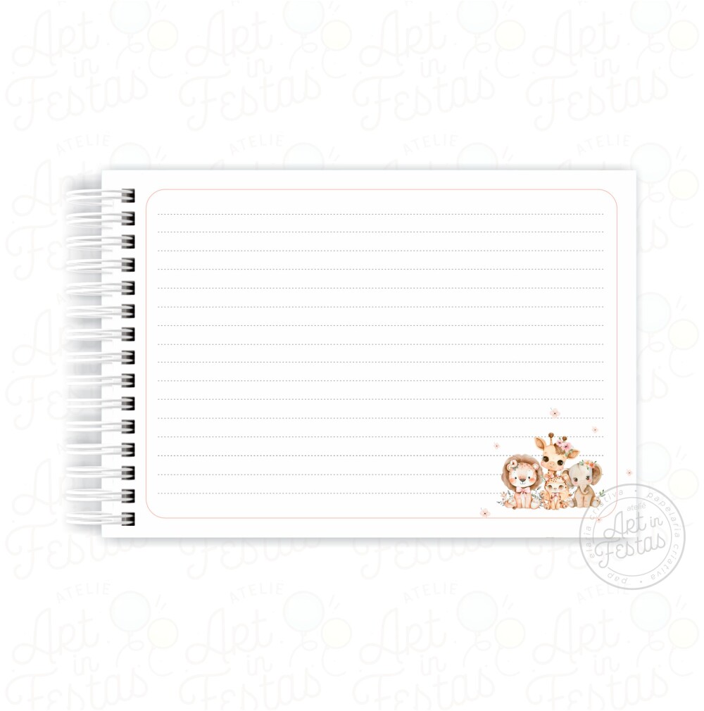 Caderno de Mensagens Safari Menina