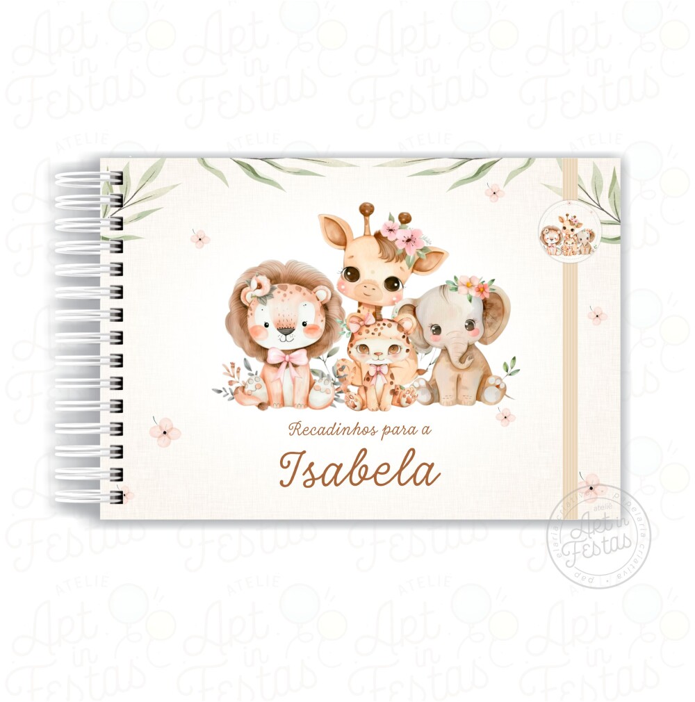 Caderno de Mensagens Safari Menina