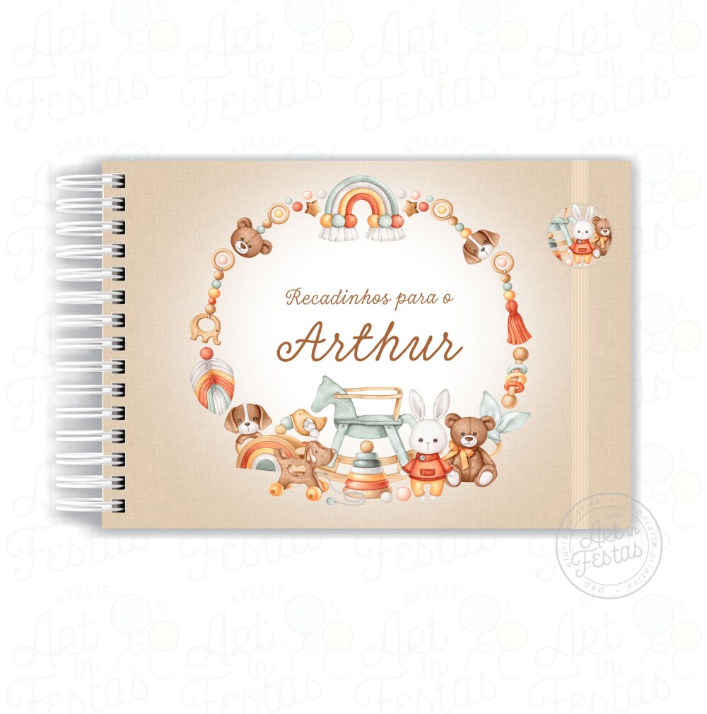 Caderno de Mensagens Brinquedos de Menino