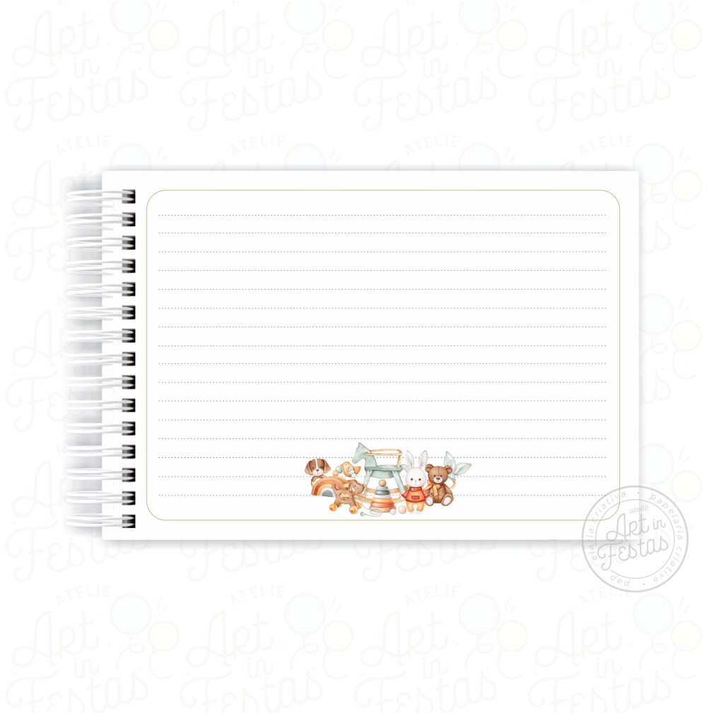 Caderno de Mensagens Brinquedos de Menino