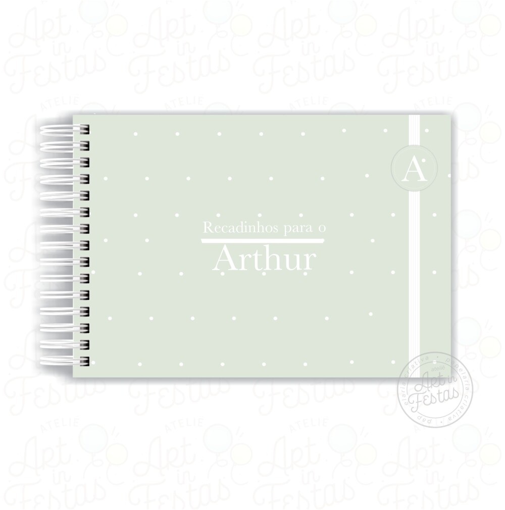 Caderno de Mensagens Verde Clean