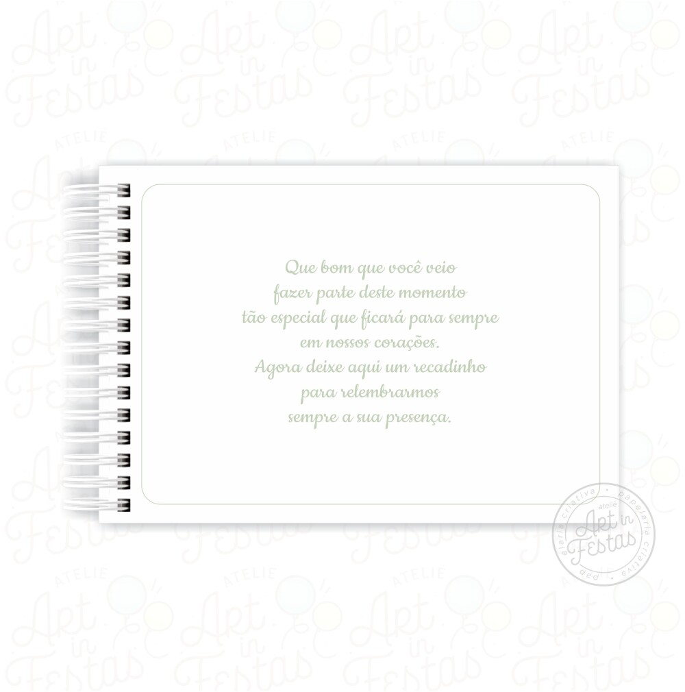 Caderno de Mensagens Verde Clean
