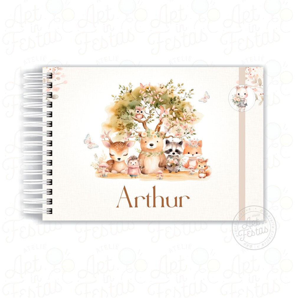 Caderno de Mensagens Animais do Bosque