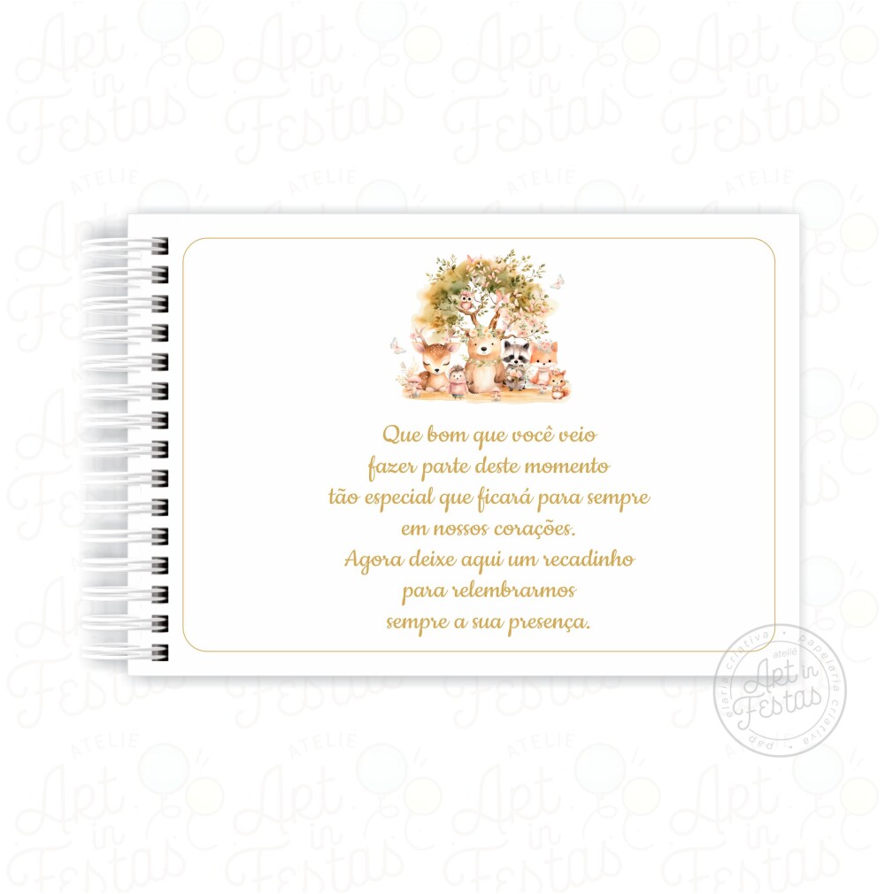 Caderno de Mensagens Animais do Bosque
