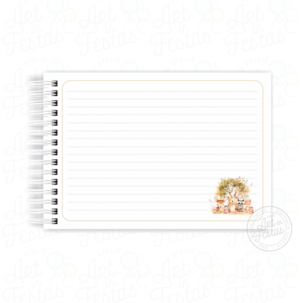 Caderno de Mensagens Animais do Bosque