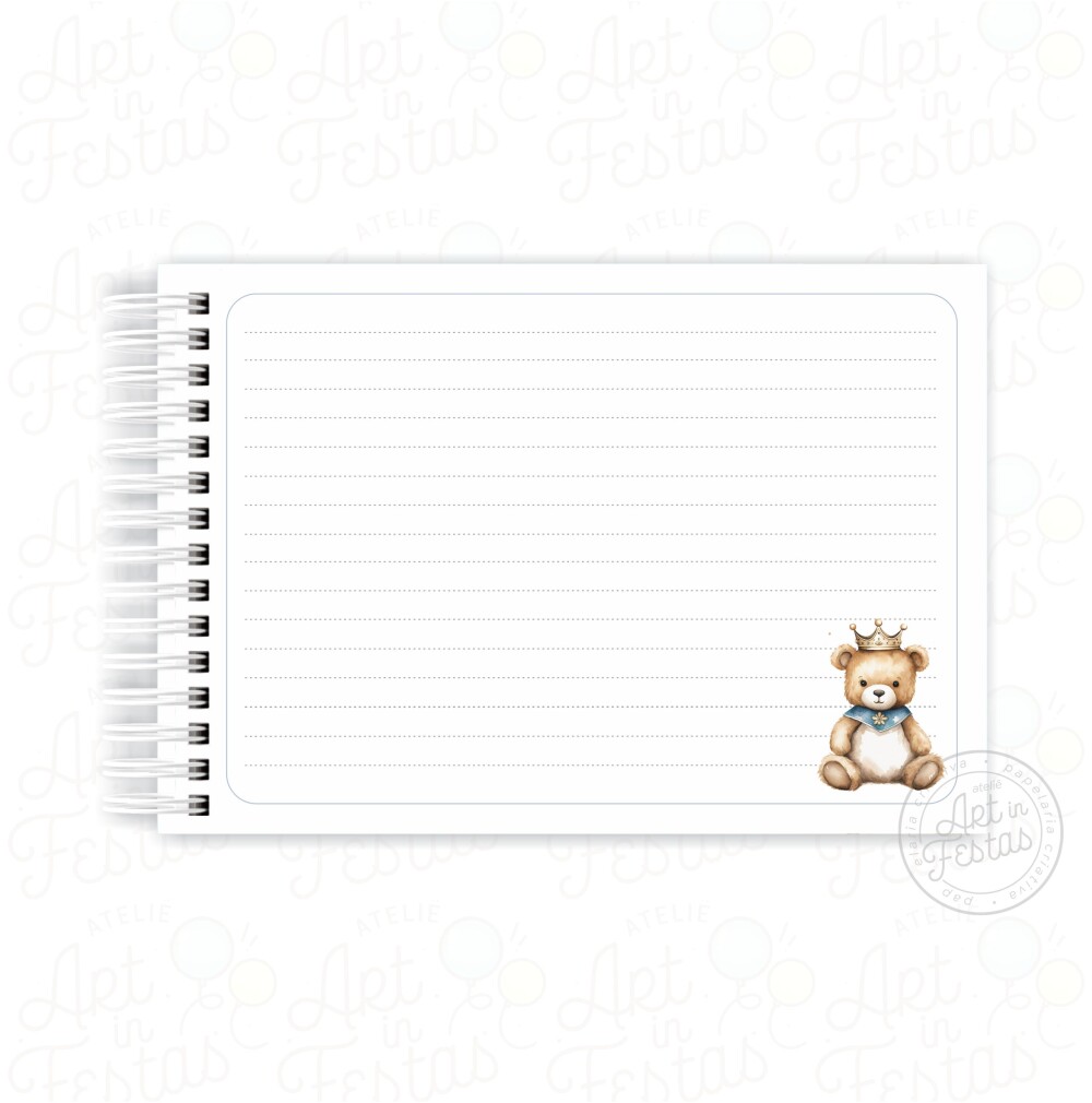 Caderno de Mensagens Ursinho Príncipe